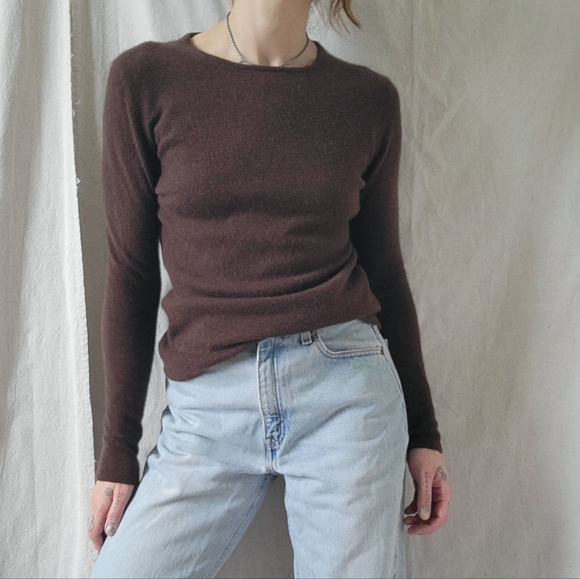 Vintage Charter Club Brown Cashmere Sweater Size Small - Picture 1 of 5